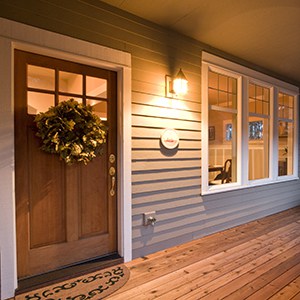 front porch of home in the evening