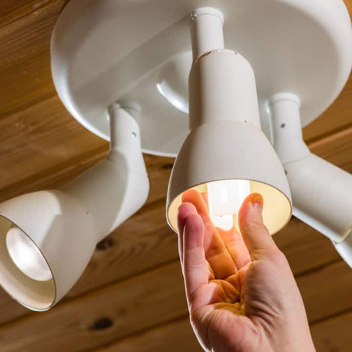 changing a lightbulb