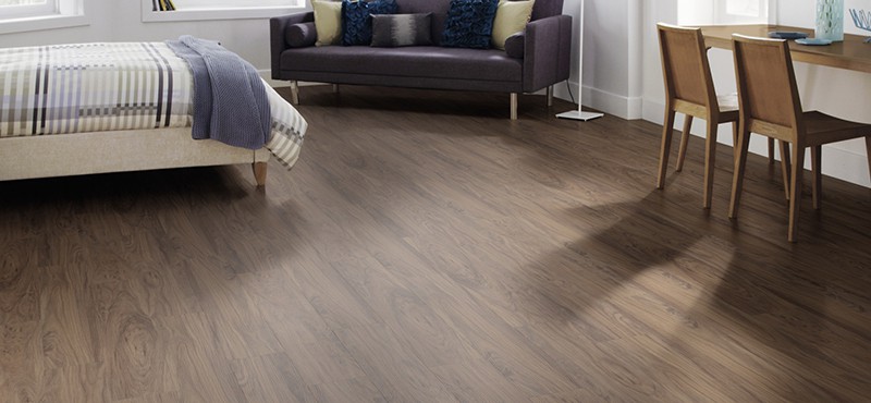 luxury vinyl plank flooring in a bedroom