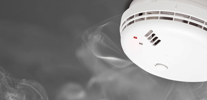fire safety - smoke alarm detecting white smoke