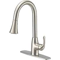 Home Impressions Single Handle Lever Pull-Down Kitchen Faucet with Side Spray, Brushed Nickel